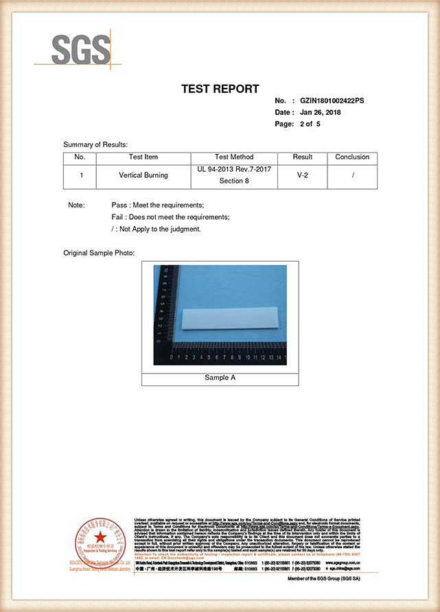 UL report of polycarbonate diffuser